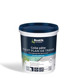 Bostik Colle Carrelage Spéciale Mur et Plan de Travail, Pâte prête à l'emploi, Stabilité Immédiate, Blanc, Pot de 1.5 Kg, N.c.