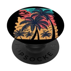 Divertenti vacanze estive vacanze tramonto spiaggia palme donne PopSockets PopGrip Intercambiabile