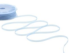 Furlanis - Velo Bordi Raso, Nastro Decorativo per Confezioni, Bomboniere, Tessuto Italiano - Azzurro Baby, 3 mm x 50 m