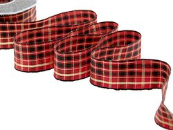 Furlanis - Nastro Scozzese Classico con Lurex - Nero, 40mm x 20m