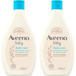 Aveeno Baby Baby Gentle Bath and Wash, White, 400 ml (Pack of 2)