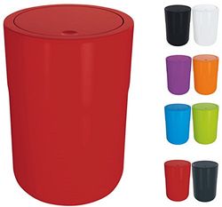 Spirella Design Poubelle à Couvercle pivotant Cocco avec Anneau pour Fixer Les Sacs Poubelle Salle de Bains 5 litres Poubelle à cosmétiques Récipient à ordures (ØxH): 19 x 26 cm Rouge