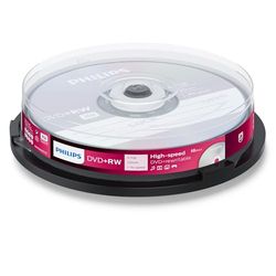 Philips DVD+RW 4,7 GB 4X Data/120 min, 10 Cake