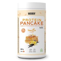 Weider Protein Pancake Mix. Tortitas De Harina De Avena Integral, Enriquecidas Con Proteinas. Sabor Vainilla, color Blanco, 600 ml