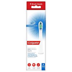 Colgate Lot de 4 têtes de brosse à dents à 360° en profondeur pour enlever la plaque dentaire