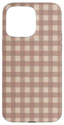 Brown Check Beige Gingham Buffalo Tartan Plaid Fall Phone Case for iPhone 15 Pro Max