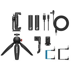 Sennheiser XSW-D Portable Lav Mobile Kit, Wireless Omnidirectional Lavalier Microphone System for Camera Audio Recording with Smartphone Clamp and Mini Tripod