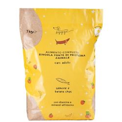 Hygge Dog Droogvoer voor honden, monoproteïne, zalm en gedroogde banaan, milieuvriendelijk, 7 kg, middelgrote en grote honden, natuurlijk droogvoer gemaakt in Italië