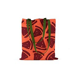 Bonamaison, 100% Algodón Bolso De Mano Impreso, Bolso de la Compra Reutilizable, Bolso De Compras, Ecológico, Plegable, Bolso de Tela de Lona con Asas Verdes, 34X40 Cm - Fabricado en Turquía