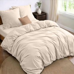Dreamzie Parure de Lit 140x190 4 Pièces Housse de Couette 240x220 cm + Drap Housse 140x190 cm avec 2 taies d'oreillers 65x65 cm 240x220 Parure 100 Fils/cm² en Microfibre - Oeko-Tex