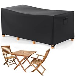 Mrrihand Waterdichte tuinmeubelhoezen van 125 x 63 x 74 cm, terrasmeubelhoezen 600D Oxford-stof met PU-coating, anti-uv, buitentafelhoes met grote luchtuitlaat voor tafels, stoelen, banksets