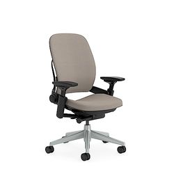 Steelcase Leap, silla de oficina ergonómica con sujeción lumbar regulable en altura y brazos regulables Trufa