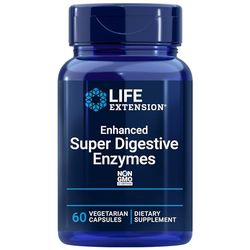 Life Extension, Enhanced Super Digestive Enzymes, Dose Elevata, 60 Capsule vegetali, Testate in Laboratorio, Senza OGM