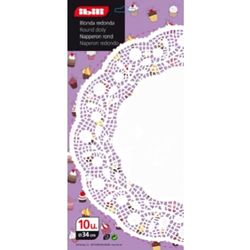 Ibili 701712 Napperons Ronds Plastique Blanc 15 x 6,5 x 0,5 cm