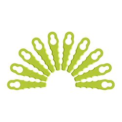 RYOBI - Juego de 10 Cuchillas de Recambio de Plástico Amarillo - para Cabezales de Cuchillas Dentadas Dobles - Adecuado para Cortabordes y Desbrozadoras RAC155 y RAC157 - RAC158