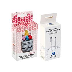Pack Housse Airpod Crochet Liam + Câble Données USB-Lightning MFI