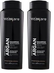 Vitalcare | Imperial Argan - Shampoo Capelli Ristrutturante, per Capelli Secchi e Danneggiati, Shampoo Ristrutturante con Olio d'Argan, 500 ml (Confezione da 2)