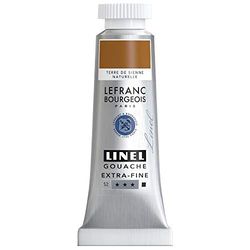 Lefranc Bourgeois 301213 Linel Gouache Extra Fine and Smooth Watercolours with Maximum Colour Intensity, Luminosity for Streak-Free Application, 14 ml Tube - Siena Natural