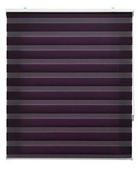 Blindecor | Estor Enrollable Noche y Día a Medida | Doble Capa | Color Violeta | 80 x 180 cm (Ancho por Alto) Tamaño de la Tela 77 x 175 cm | Estores para Ventanas
