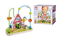 Eichhorn 100003714 - Lazo para motricidad de Granja, 2 Lazos, Tractor y Vaca para Mover, 16 x 23 x 20 cm, de Madera, a Partir de un año