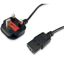 Stroomkabel: 2 m lange UK-kabel voor het aansluiten van apparaten op de pc, robuust en flexibel, ideaal voor privé- en professioneel gebruik.