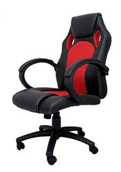 Silla de Estudio Juvenil Tipo Gaming con Asiento Mixto símil Piel-Textil y Base de Nylon. Medidas: 71cm x 64,50cm x 118-127.5cm.