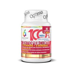Colours Of Life Centopercento - Supplément multivitaminique et multiminéral, avec 13 vitamines et 8 minéraux - sans gluten et végétalien, 30 comprimés