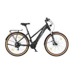 Fischer Terra 5.0i, Bicicletta da Città E-Bike ATB, Nero Opaco, Rahmenhöhe 49 cm