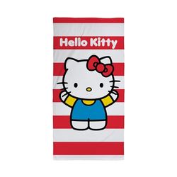 Character World Serviette Officielle Hello Kitty pour Enfants | Toucher Super Doux, Motif à Rayures Coquines | Parfait pour la Maison, Le Bain, la Plage et la Piscine | Taille Unique 70 cm x 140 cm