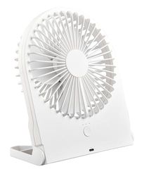 Reality Leuchten Breezy R044-01 Tafelventilator, kunststof, mat wit, 2 watt, werkt op batterijen, USB-C, 3 standen