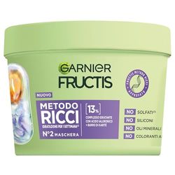 Garnier Fructis Maschera Idratante, Per Capelli Ricci Definiti Idratati e Morbidi, Arricchito con Acido Ialuronico e Burro di Karité, Metodo Ricci, 375 ml