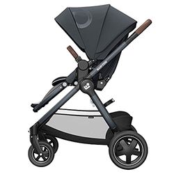 Maxi-Cosi Adorra² kinderwagen, comfortabele, inklapbare combi-kinderwagen met boodschappenmand en meerdere zitposities, bruikbaar vanaf de geboorte tot ca. 4 jaar (0-22 kg), Essential Graphite