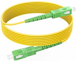 RamboCables Câble fibre optique SC/APC vers SC/APC,OS2 Simplex Singlemode 9/125µm LSZH, FTTH Fibre optique Jaune 0,5m