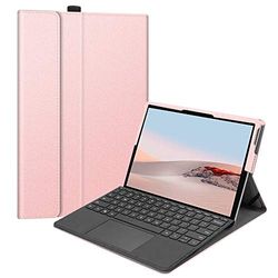 Fintie Hoes voor Microsoft Surface Go 3 (2021) / Surface Go 2 (2020) / Surface Go (2018) 10 inch tablet, multi-kijkhoek hoogwaardige kunstleren beschermhoes, type cover compatibel, roségoud