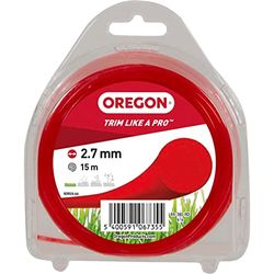 Oregon, Żyłka Tnąca do Podkaszarek i Wykaszarek Oregon, 5 Ostrych Krawędzi, Średnica Żyłki 2,7 mm, Długość 15 m, Profesjonalny Nylon, Kształt Gwiazdy, Kolor Żółty (‎69-430-Y)