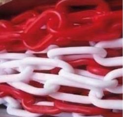NUEVO 2024 - Cadena plástico blanca y roja de 25 m