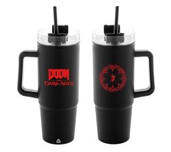 DPI Merchandising Doom: De mörka åldrarna isolerad mugg sköld svart/röd