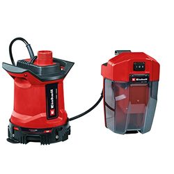 Einhell Bomba de aguas sucias con baterías GE-DP 18/25 LL Li-Solo Power X-Change (18 V, caudal 7.000 l/h, de aspiración plana, altura de impulsión 5 m, modo ECO y BOOST, sin batería)