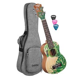 Soprano Ukulele Leafy (incl. Bag padded, 3 Picks)
