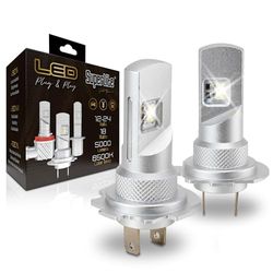 Superlite Halogen to LED Conversion Lamp Kit H7 Plug & Play Gold Series 6500K / 5000 Lumens / 12-24V / 18W For Car, Motorcycle & Truck