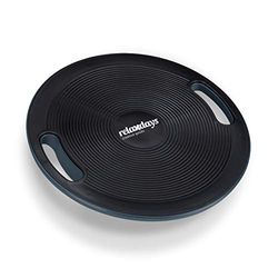 Relaxdays balansbord, antislip oppervlak, met handgrepen, balance board, evenwichtstraining, Ø 40 cm, zwart