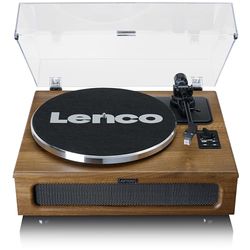 Lenco Tocadiscos LS-410 - Tocadiscos Bluetooth - Altavoces Integrados de 40 W RMS - Tracción por Correa - Preamplificador - Salida RCA y Entrada AUX - Madera LS-410WA Marrón