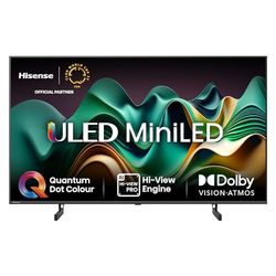 Hisense TV 50 pollici Mini-LED 4K 50U62NQ, Smart TV VIDAA U7, Dolby Vision IQ, HDR 10+ Adaptive, Game Mode Plus, Alexa Built-in, VIDAA Voice, Tuner DVB-T2/S2 HEVC 10, lativù 4K