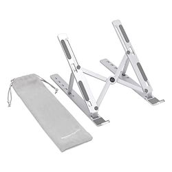 Amazon Basics Laptop Stand with 6-Angle Adjustment, For Laptops 10 (25.4 cm) - 15.6 Inches (39.6 cm), Silver