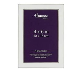 Hampton Frames ANNABEL Silverplatta fotoram med vit emaljinlägg 4 x 6 (10 x 15 cm) - ANN46WH