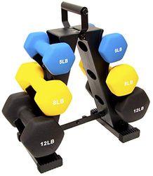 Signature Fitness Set di 2 pesi manuali in neoprene, antiscivolo, anti-rotolo, a forma di esagono, colorato (22,7 kg)