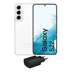Samsung F-AMZBS901WMEP sbloccato, Galaxy S22 Smartphone Android 5G, Senza SIM 256GB Display 6.1’’, Caricatore incluso, Dynamic AMOLED 2X, 4 Fotocamere, 2022, Bianco (Phantom White) [Versione Italiana]