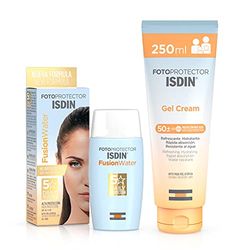 ISDIN PACK Protector Solar Corporal Gel Crema SPF 50+, Protector Solar Facial Fusion Water SPF 50