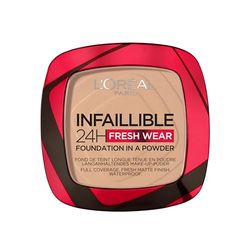 L'Oreal Paris Make-up Designer Polvos Compactos Mate Infalible 24H, Larga Duración, Cobertura Media-Alta, Resistente al Agua, Tono: 130 True Beige, 9 g