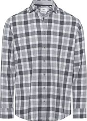 BRAX Camisa de Franela a Cuadros Style Harold C Light, Plata, S para Hombre
